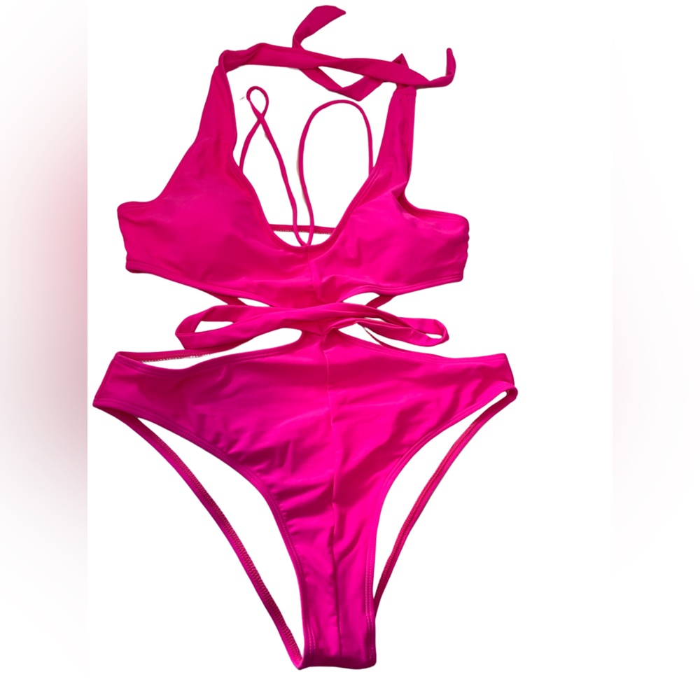 Hot pink bathing suit